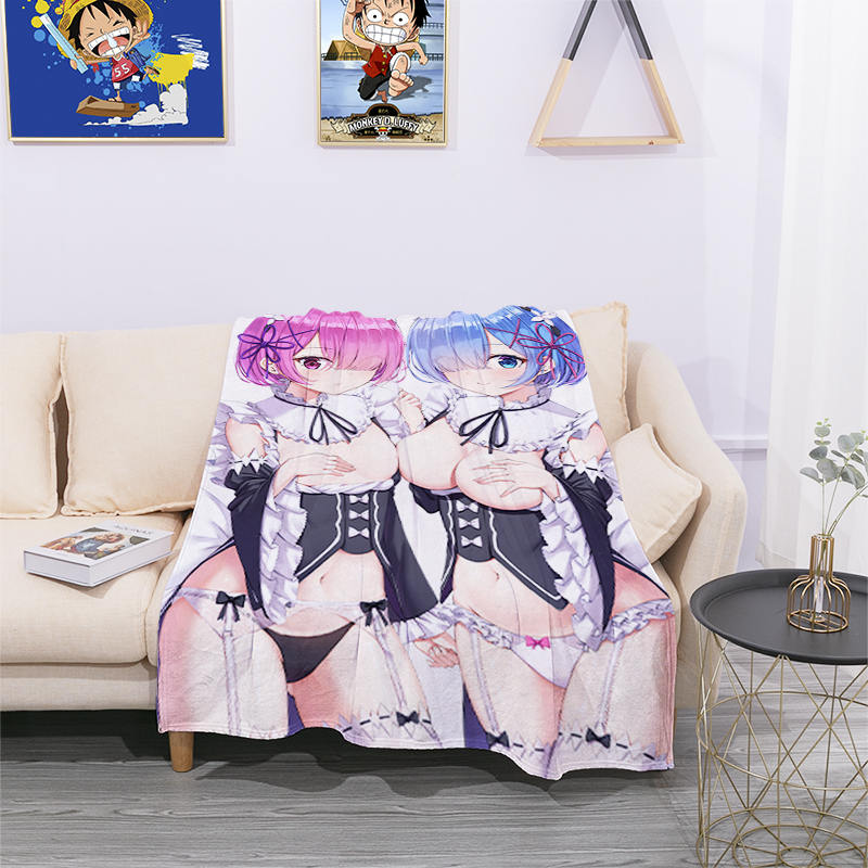 Mxdfafa Japanese Anime Re - Zero Kara Hajimeru Isekai Seikatsu Rem Ram Cozy  Soft Throw Blanket, Personalized Warm Lightweight Sofa Throw Flannel